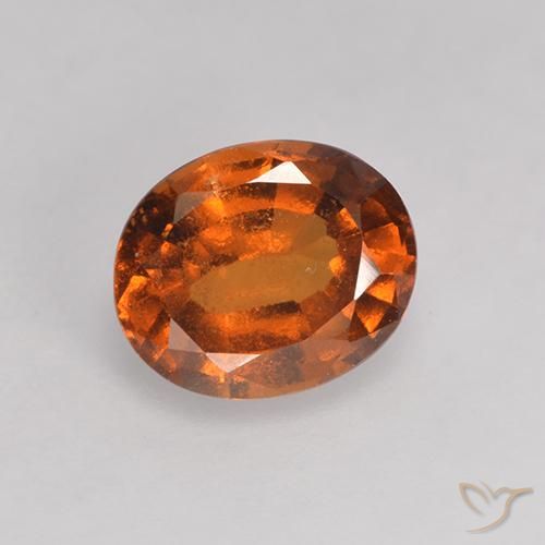1.37ct 天然 深橙色 钙铝榴石, 椭圆形, VS