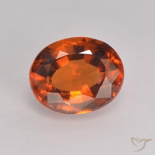 1.66ct 天然 深橙色 钙铝榴石, 椭圆形, VS