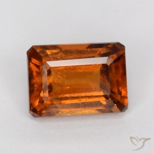 1.29ct 天然 琥珀橙 钙铝榴石, 祖母绿式切割, VS-SI