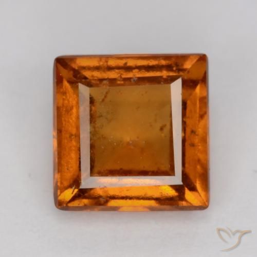 1.26ct 天然 中深橙色 钙铝榴石, 正方形, SI