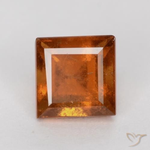 1.00ct 天然 中深橙色 钙铝榴石, 正方形, SI