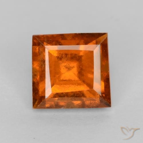 0.97ct 天然 中深橙色 钙铝榴石, 正方形, VS-SI