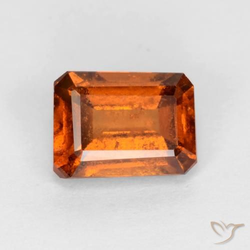 1.28ct 天然 中深橙色 钙铝榴石, 祖母绿式切割, VS-SI
