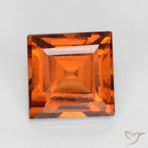 1.23ct 天然 深橙色 钙铝榴石, 正方形, VS