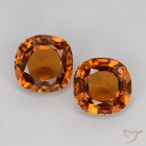 2.26天然橙色桂榴石，垫形剪裁，6.1×6.1毫米，VS