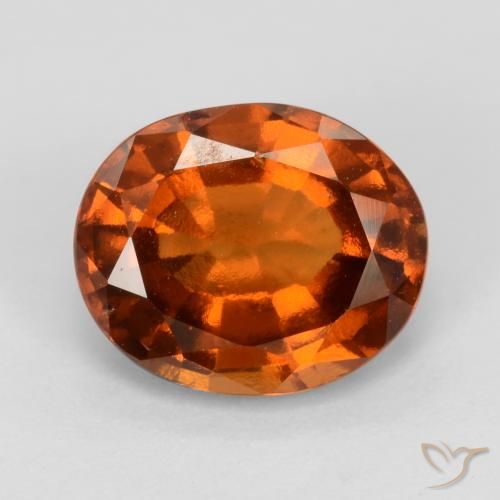 2.22ct 天然 中深橙色 钙铝榴石, 椭圆形, VS