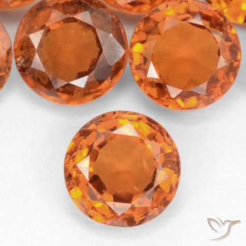 1.11ct 天然 中深橙色 钙铝榴石, 圆形的, SI-I1