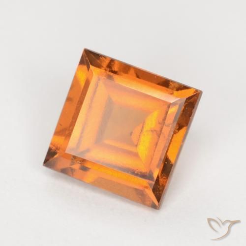 1.30ct 天然 亮橙色 钙铝榴石, 正方形, SI