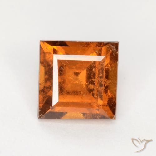 1.32ct 天然 中深橙色 钙铝榴石, 正方形, SI