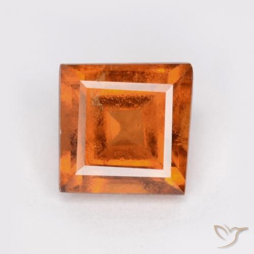 1.28ct 天然 深橙色 钙铝榴石, 正方形, SI