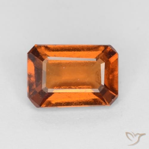 1.35ct 天然 深橙色 钙铝榴石, 祖母绿式切割, VS