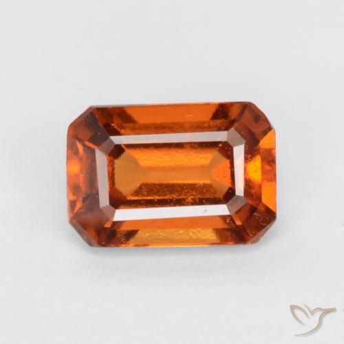 1.37ct 天然 中深橙色 钙铝榴石, 祖母绿式切割, VS