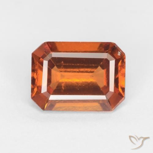 1.50ct 天然 中深橙色 钙铝榴石, 祖母绿式切割, VS-SI