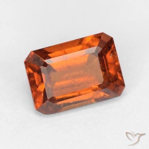 1.35ct 天然 深橙色 钙铝榴石, 祖母绿式切割, VS-SI