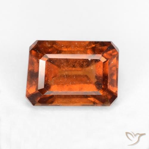 1.44ct 天然 深橙色 钙铝榴石, 祖母绿式切割, SI