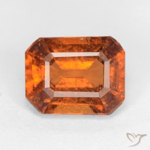 1.66ct 天然 中深橙色 钙铝榴石, 祖母绿式切割, SI