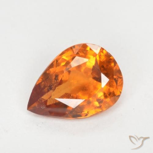 0.93ct 天然 深橙色 钙铝榴石, 梨形, VS-SI