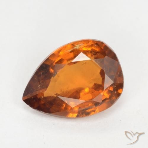1.13ct 天然 中橙 钙铝榴石, 梨形, SI