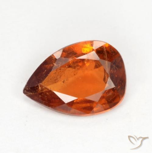 0.93ct 天然 红橙色 钙铝榴石, 梨形, SI