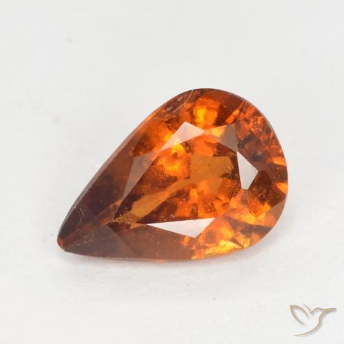1.01ct 天然 深橙色 钙铝榴石, 梨形, VS-SI