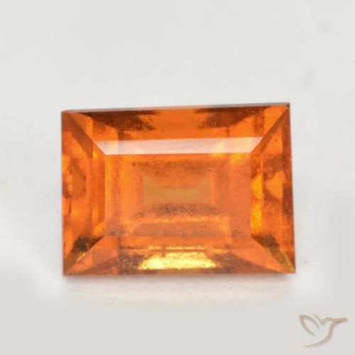 1.42ct 天然 深橙色 钙铝榴石, 狭长方形, SI