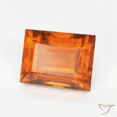 1.36ct 天然 深橙色 钙铝榴石, 狭长方形, VS-SI