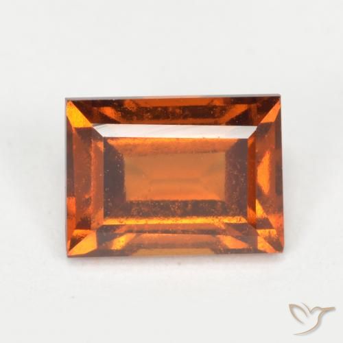 1.27ct 天然 中深橙色 钙铝榴石, 狭长方形, VS