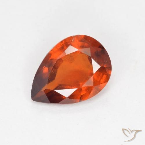 1.01ct 天然 火橙 钙铝榴石, 梨形, VS-SI