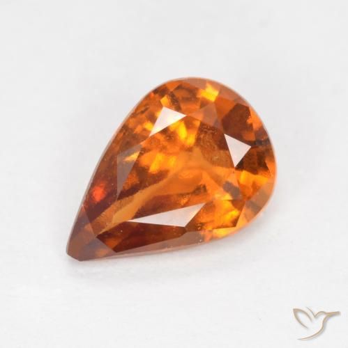 1.06ct 天然 黄橙色 钙铝榴石, 梨形, VS-SI