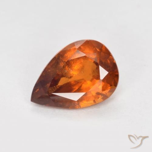 1.10ct 天然 中深橙色 钙铝榴石, 梨形, VS-SI
