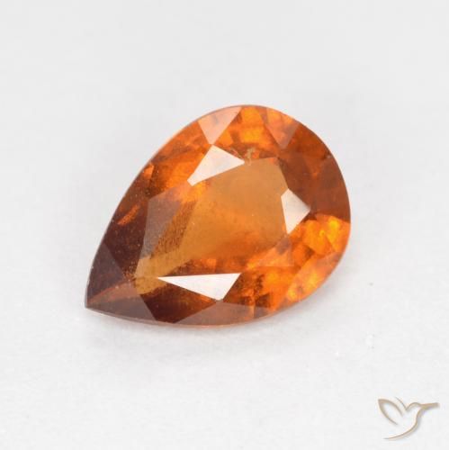 0.93ct 天然 深橙色 钙铝榴石, 梨形, VS-SI