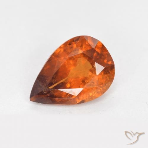 1.06ct 天然 中深橙色 钙铝榴石, 梨形, SI