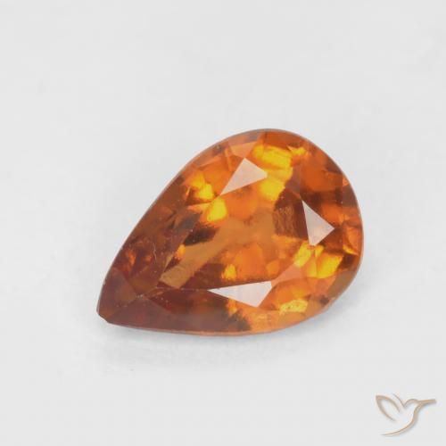 0.70ct 天然 中深橙色 钙铝榴石, 梨形, VS