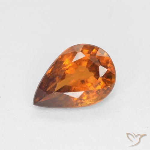 0.68ct 天然 深橙色 钙铝榴石, 梨形, VS