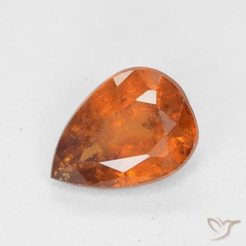 0.77ct 天然 中深橙色 钙铝榴石, 梨形, SI
