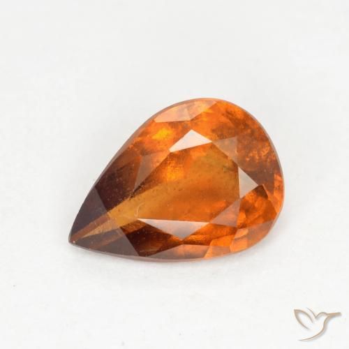 1.01ct 天然 深橙色 钙铝榴石, 梨形, SI