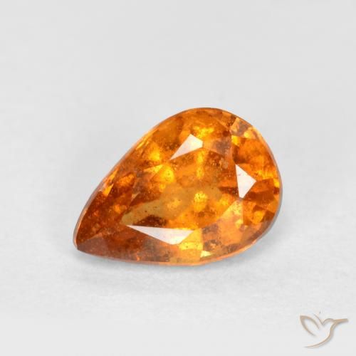 0.71ct 天然 亮橙色 钙铝榴石, 梨形, SI