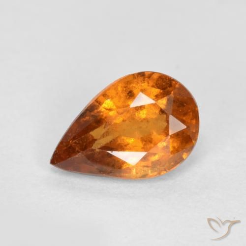 0.72ct 天然 中深橙色 钙铝榴石, 梨形, SI