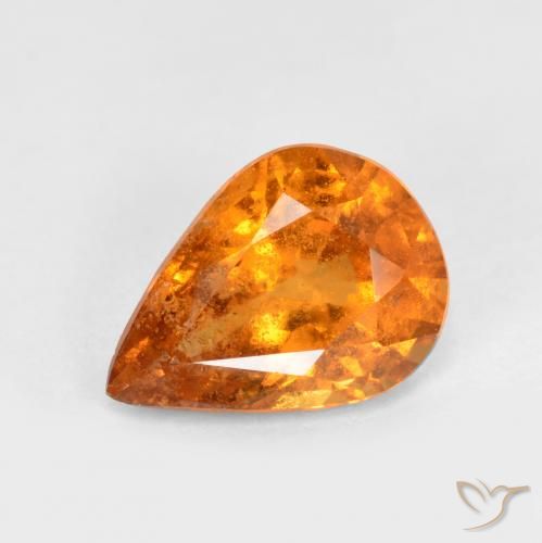 1.11ct 天然 亮橙色 钙铝榴石, 梨形, SI