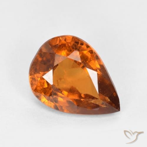 1.22ct 天然 中深橙色 钙铝榴石, 梨形, SI