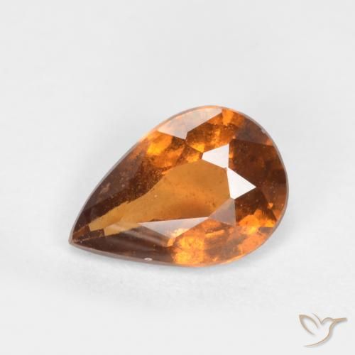 0.70ct 天然 深橙色 钙铝榴石, 梨形, SI