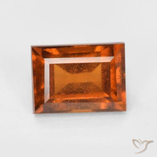 1.28ct 天然 中深橙色 钙铝榴石, 狭长方形, VS