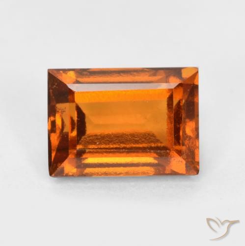 1.34ct 天然 中深橙色 钙铝榴石, 狭长方形, VS