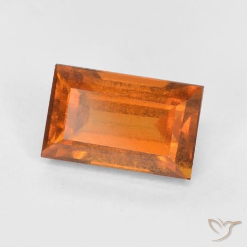 1.51ct 天然 深橙色 钙铝榴石, 狭长方形, VS-SI