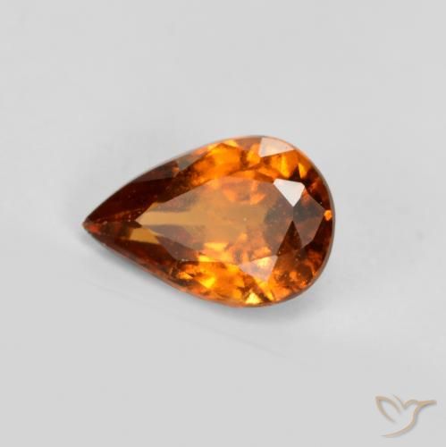 0.74ct 天然 深橙色 钙铝榴石, 梨形, VS-SI