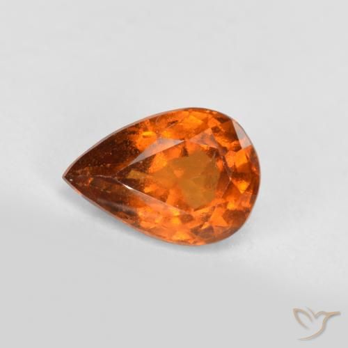 0.78ct 天然 深橙色 钙铝榴石, 梨形, VS-SI