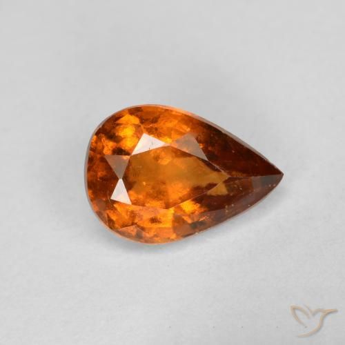 0.78ct 天然 中深橙色 钙铝榴石, 梨形, VS-SI