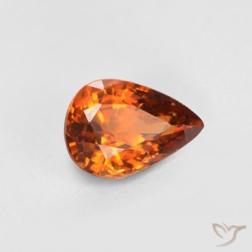 0.73ct 天然 中深橙色 钙铝榴石, 梨形, VS-SI