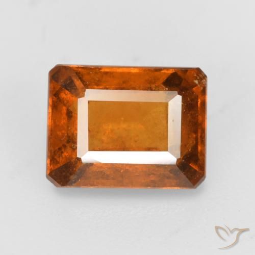 2.08ct 天然 琥珀橙 钙铝榴石, 祖母绿式切割, SI