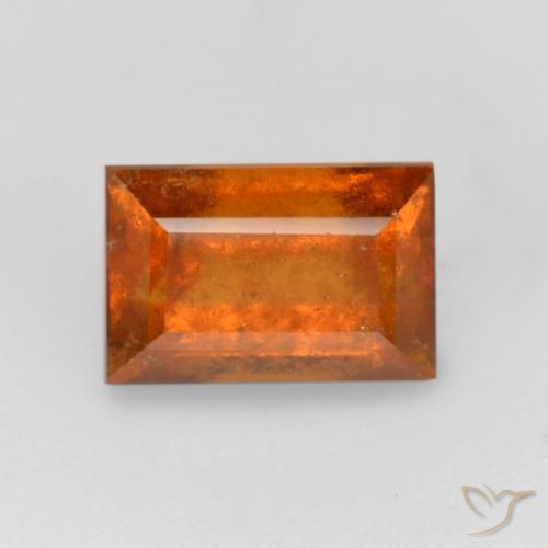 1.37ct 天然 深橙色 钙铝榴石, 狭长方形, SI